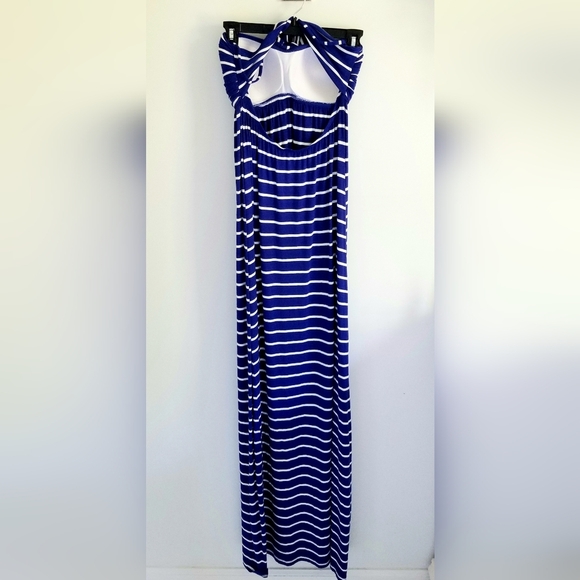 Kenneth Cole Reaction blue stripe halter maxi dress - Picture 3 of 5
